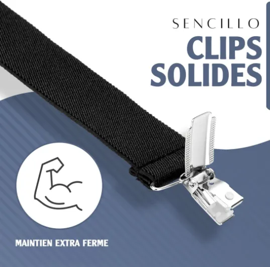 Sencillo Bretelles pour hommes avec clips forts en forme de Y - noir