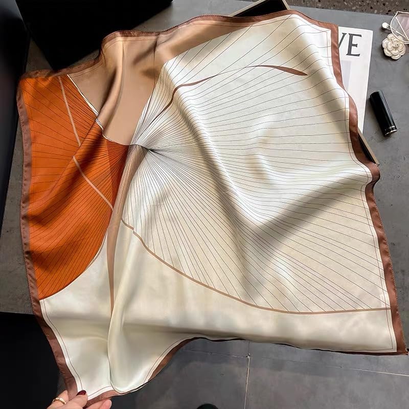 PoeticEHome Écharpe Carrée 100% Soie de Mûrier pour Femme - Foulard en Soie 68x68cm avec Étui Cadeau S1 - Spiritual Elegance